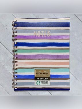 Clementine Watercolor Striped Notebook